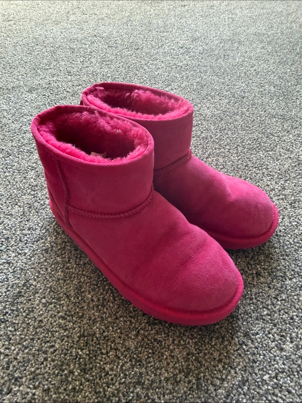 UGG Women's Pink Short Faux-Shearling Boots